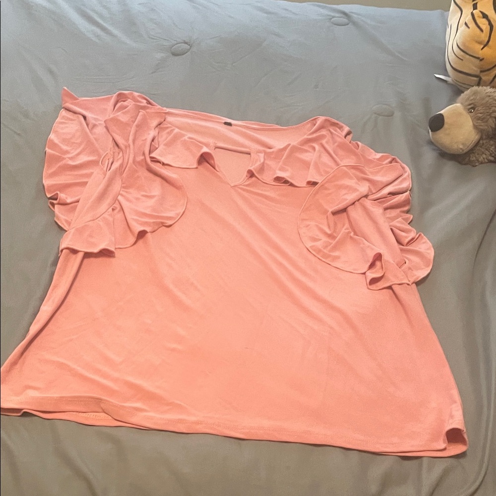 Ruffled Pink Women's Top